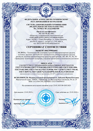 Сертификаты авто